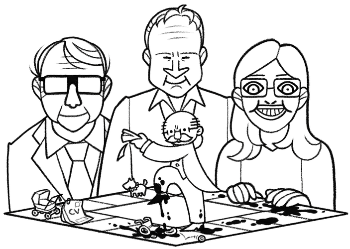 Christian Poiret, Jean René Lecerf, Marc Ferracci, Doriane Bécue jouent au Monopoly