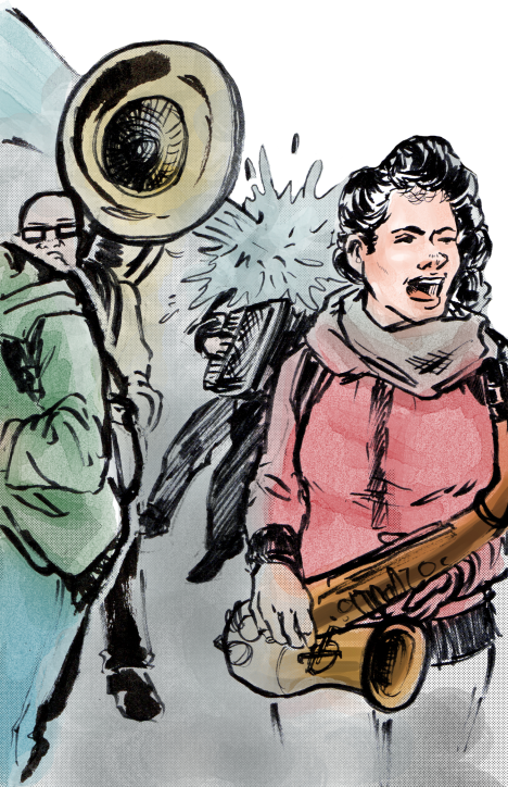 Fanfare attaquée par la police